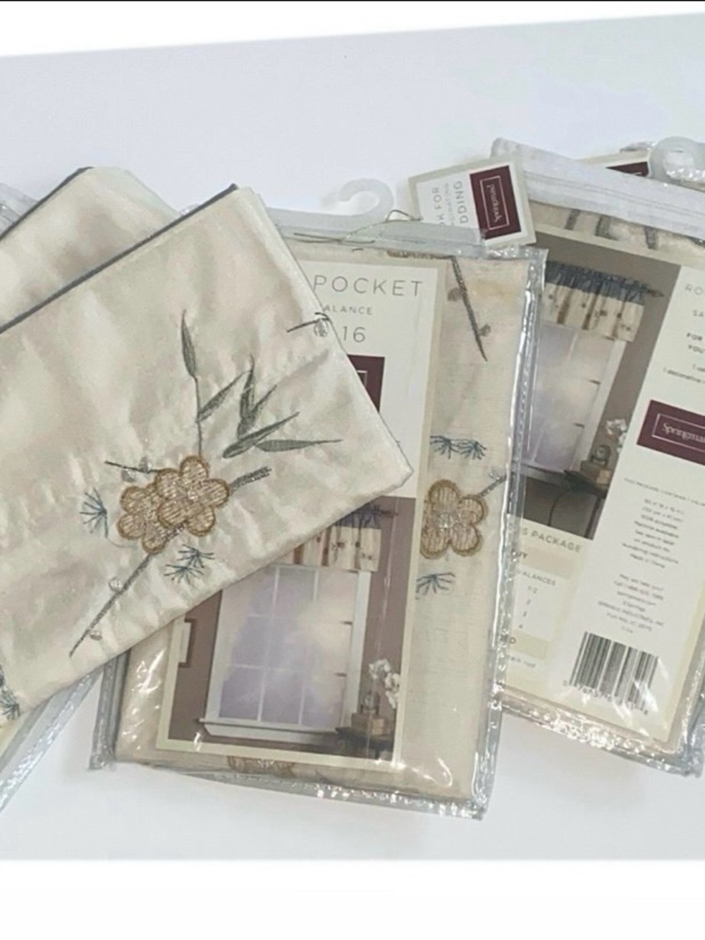 4 Included - Vintage Springmaid Rod Pocket Tailored Valance Satin Touch -